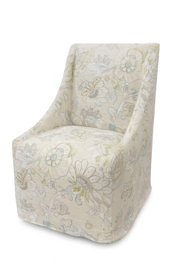 DN01 slip cover dining chair with casters